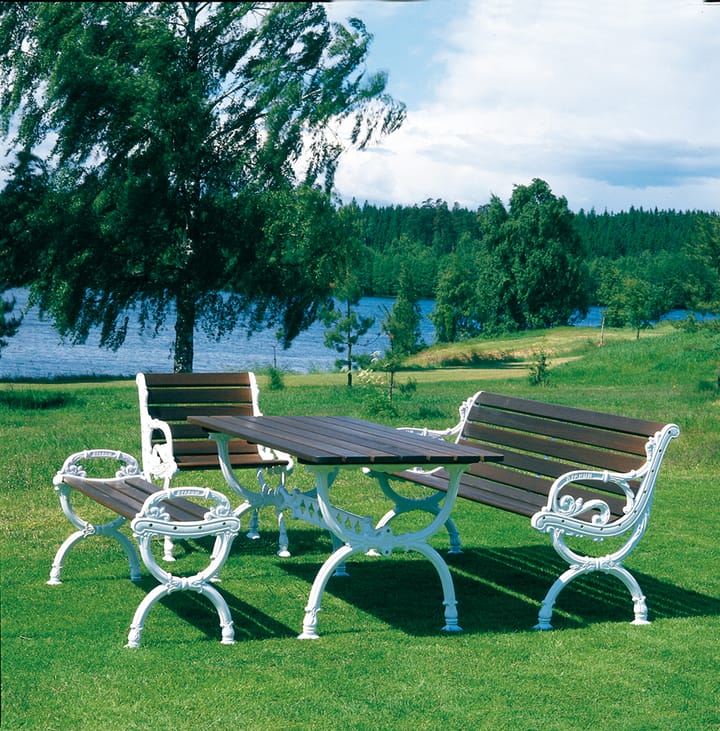 Byarum Bench - Pine impregnation, white stand - Byarums bruk