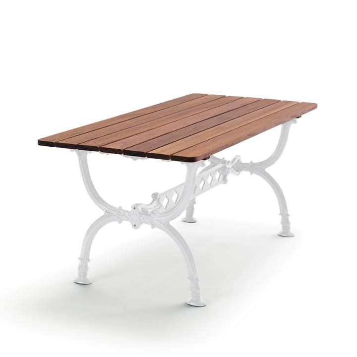 Byarum table 142x72 cm - Mahogany, white stand - Byarums bruk