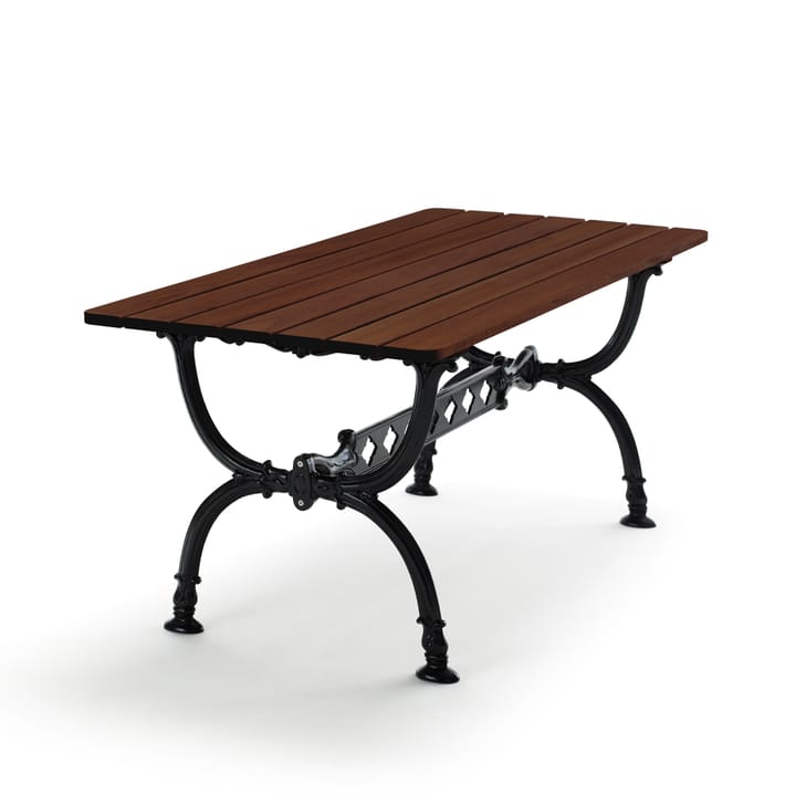 Byarum table 142x72 cm - Pine brown glaze, black stand - Byarums bruk