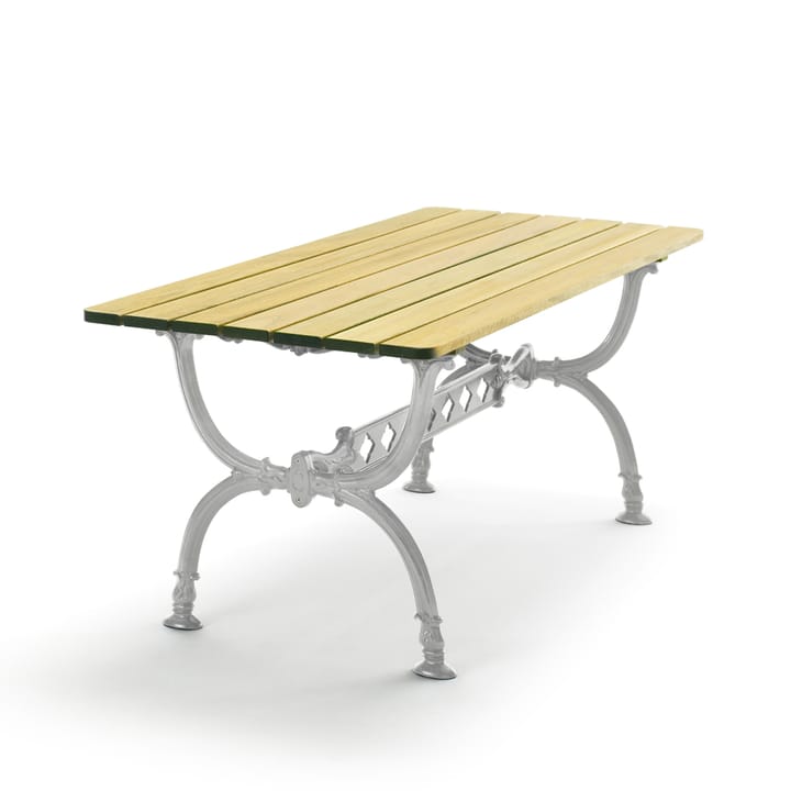 Byarum table 142x72 cm - Pine impregnation, raw aluminum stand - Byarums bruk