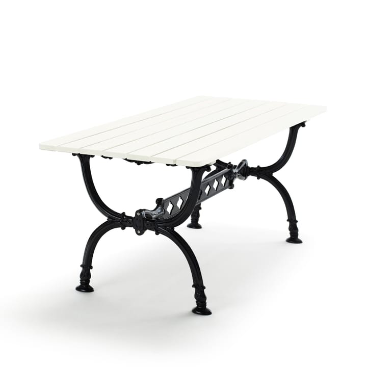 Byarum table 142x72 cm - White lacquered pine, black stand - Byarums bruk