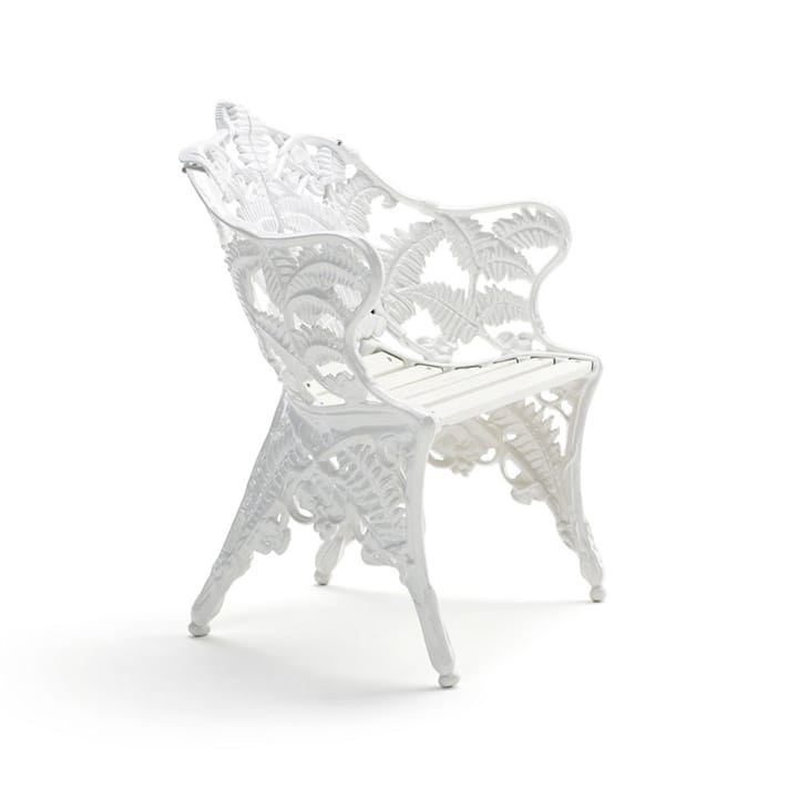 Classic armchair - White lacquered pine, white stand - Byarums bruk