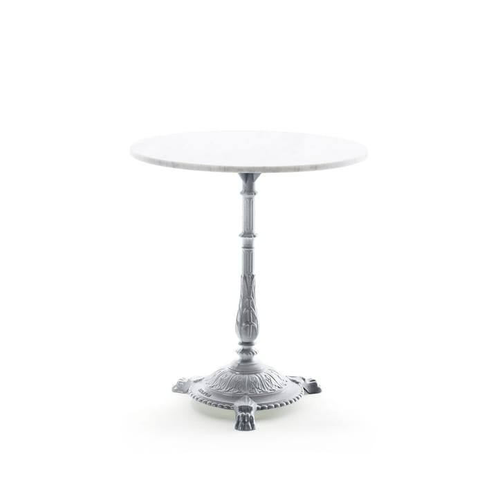 Classic coffee table - Marble white, raw aluminum stand - Byarums bruk