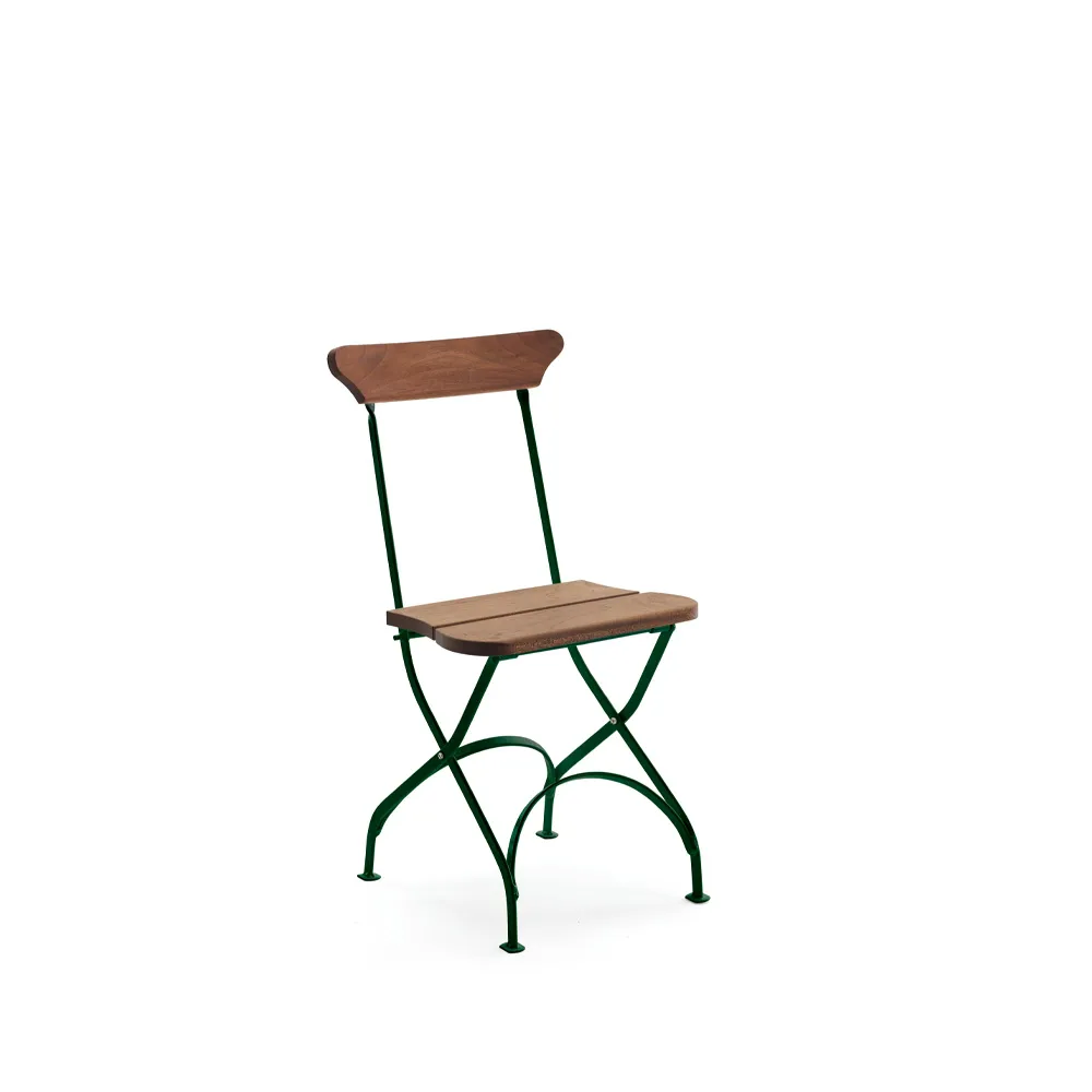 Classic No.2 chair, Mahogany oil, green stand Byarums bruk