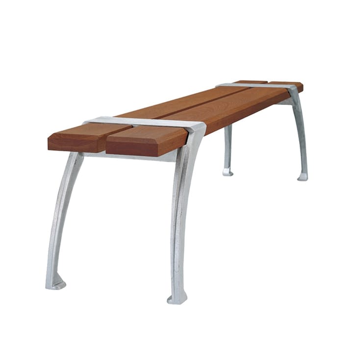 Haga bench - Mahogany oil, raw aluminum stand - Byarums bruk