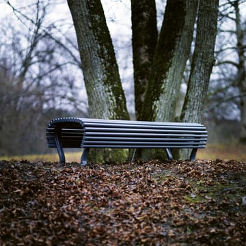 Jujol bench - Mahogany black glaze, narrow, black stand - Byarums bruk