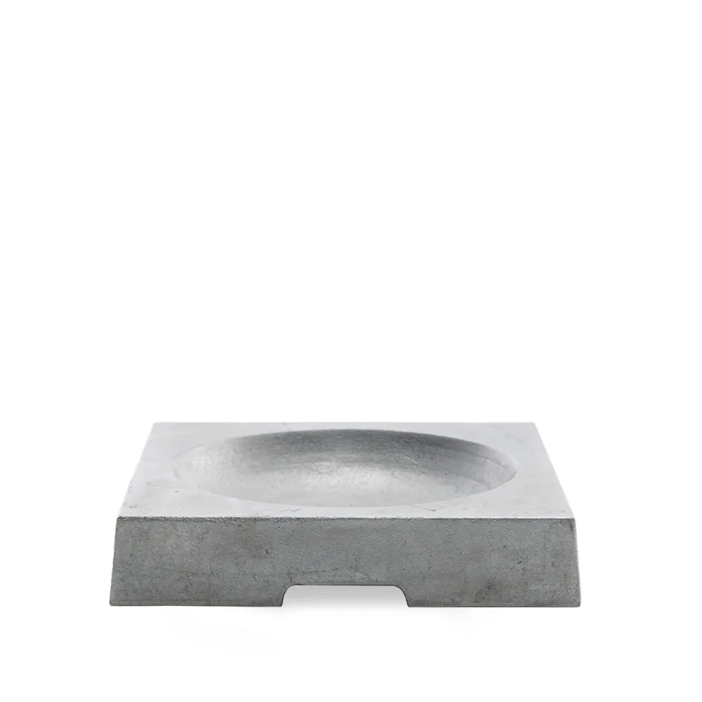 Byarums bruk Kvadrat birdbath Aluminum sand-casted | Scandinavian Design | Silver-coloured