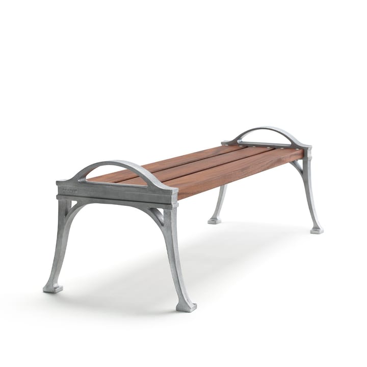 Lessebo bench - Mahogany, raw aluminum stand - Byarums bruk