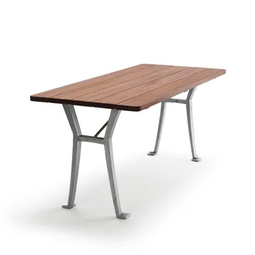 Lessebo table - Mahogany, raw aluminum stand - Byarums bruk
