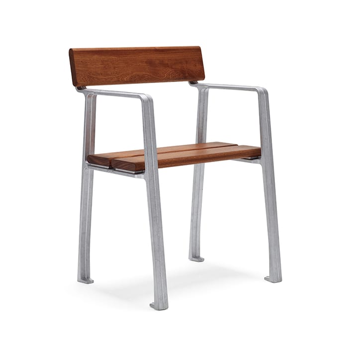 Piccolo armchair - Mahogany, raw aluminum stand - Byarums bruk