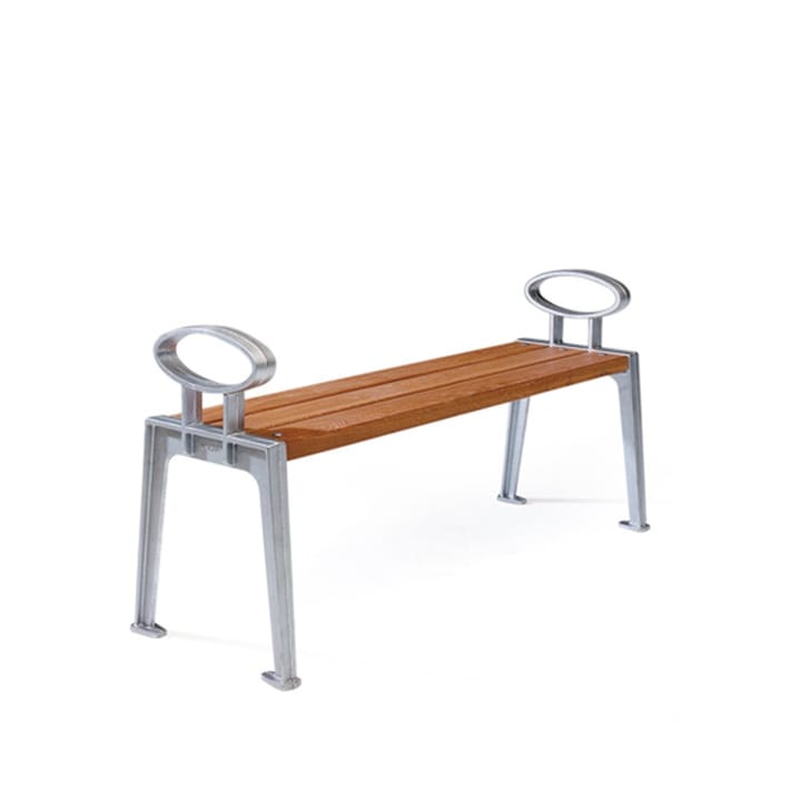 Skillinge bench - Oak oil, raw aluminum stand - Byarums bruk