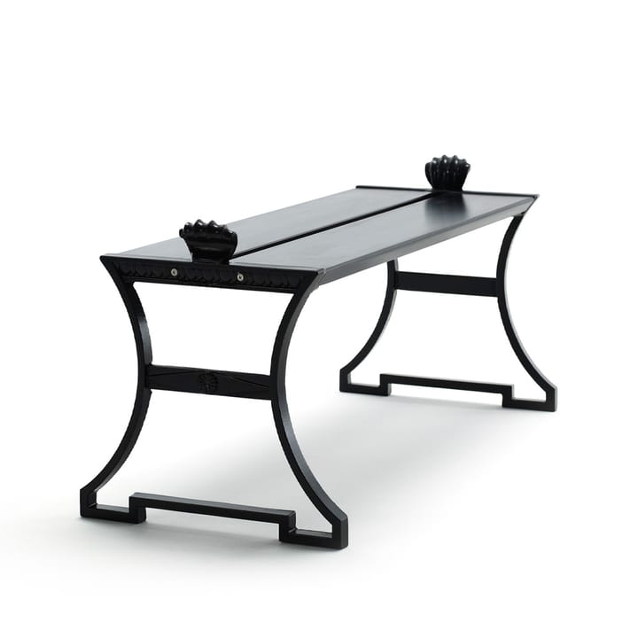 Sneckan bench - Black lacquered pine, black stand - Byarums bruk
