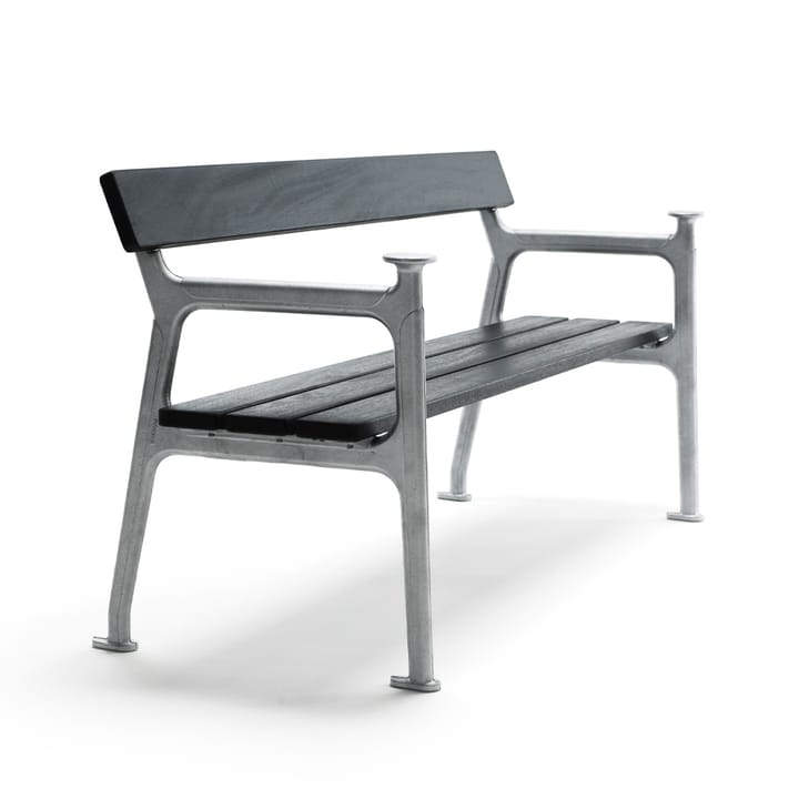 Vilamoura sofa - Mahogany black glaze, raw aluminum stand - Byarums bruk