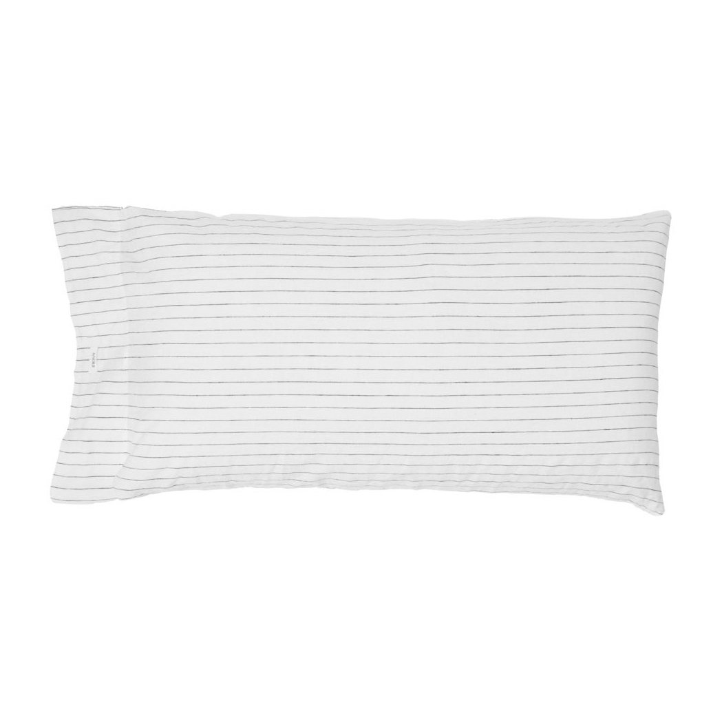 byNORD Gunhild pillowcase 50x90 cm Snow-coal | Scandinavian Design | Pillow cases | Black