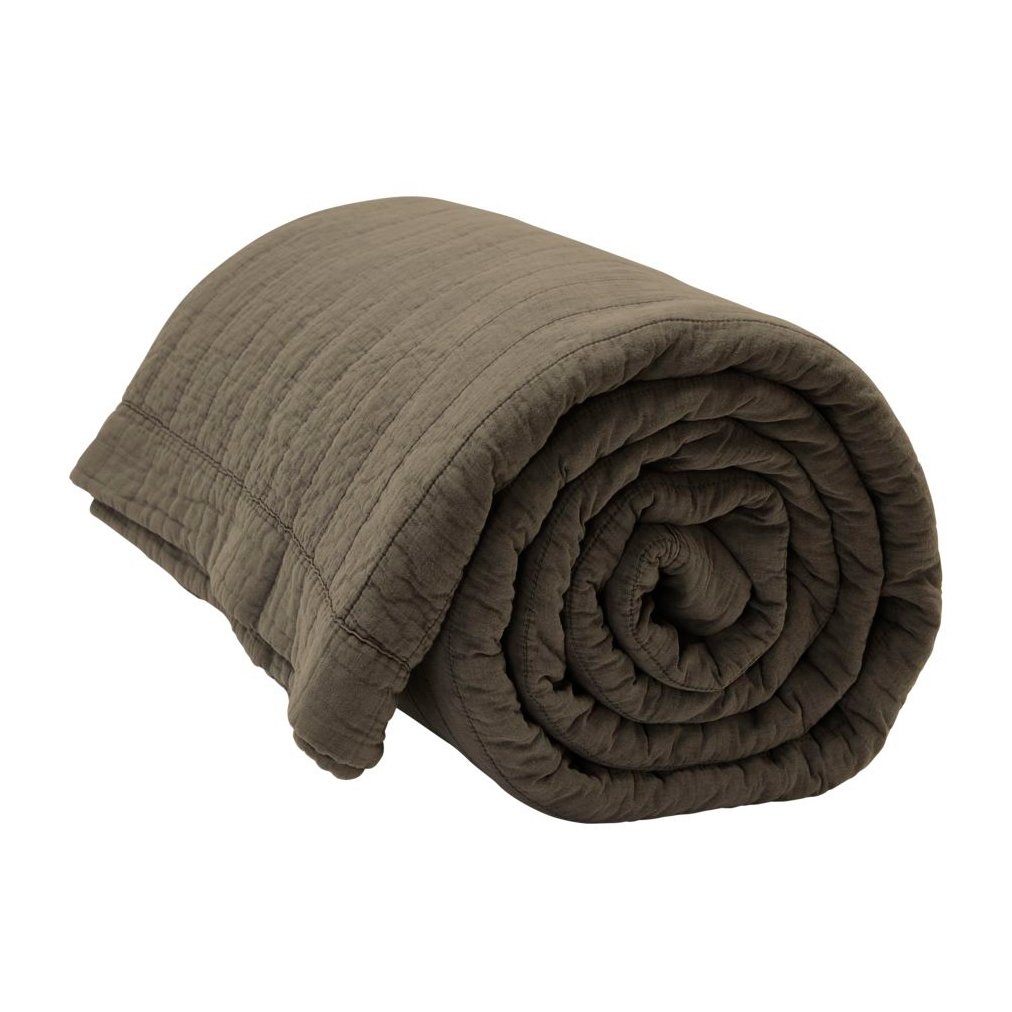 byNORD Magnhild quilted bedspread 280x280 cm Bark | Scandinavian Design | Bedspreads & throws | Brown