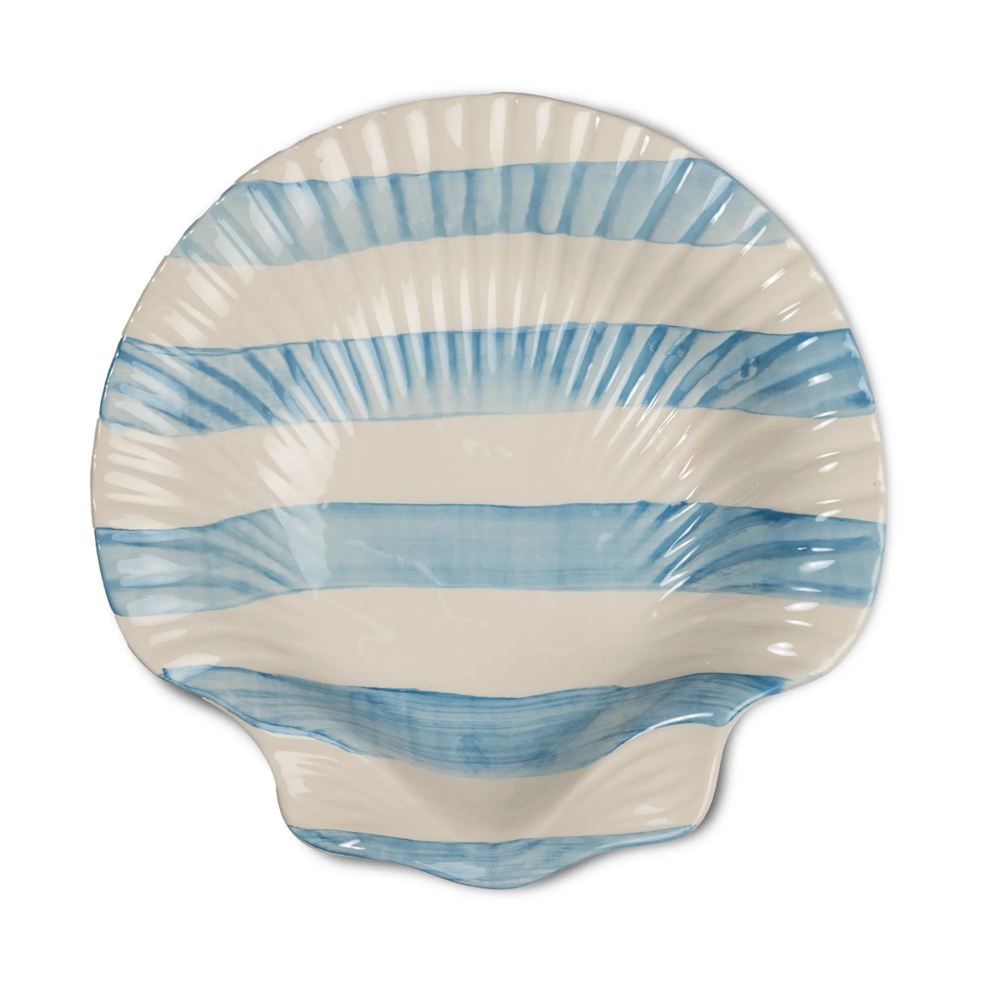 Armona stripe plate 23.5x23.5 cm, Light blue-white Byon