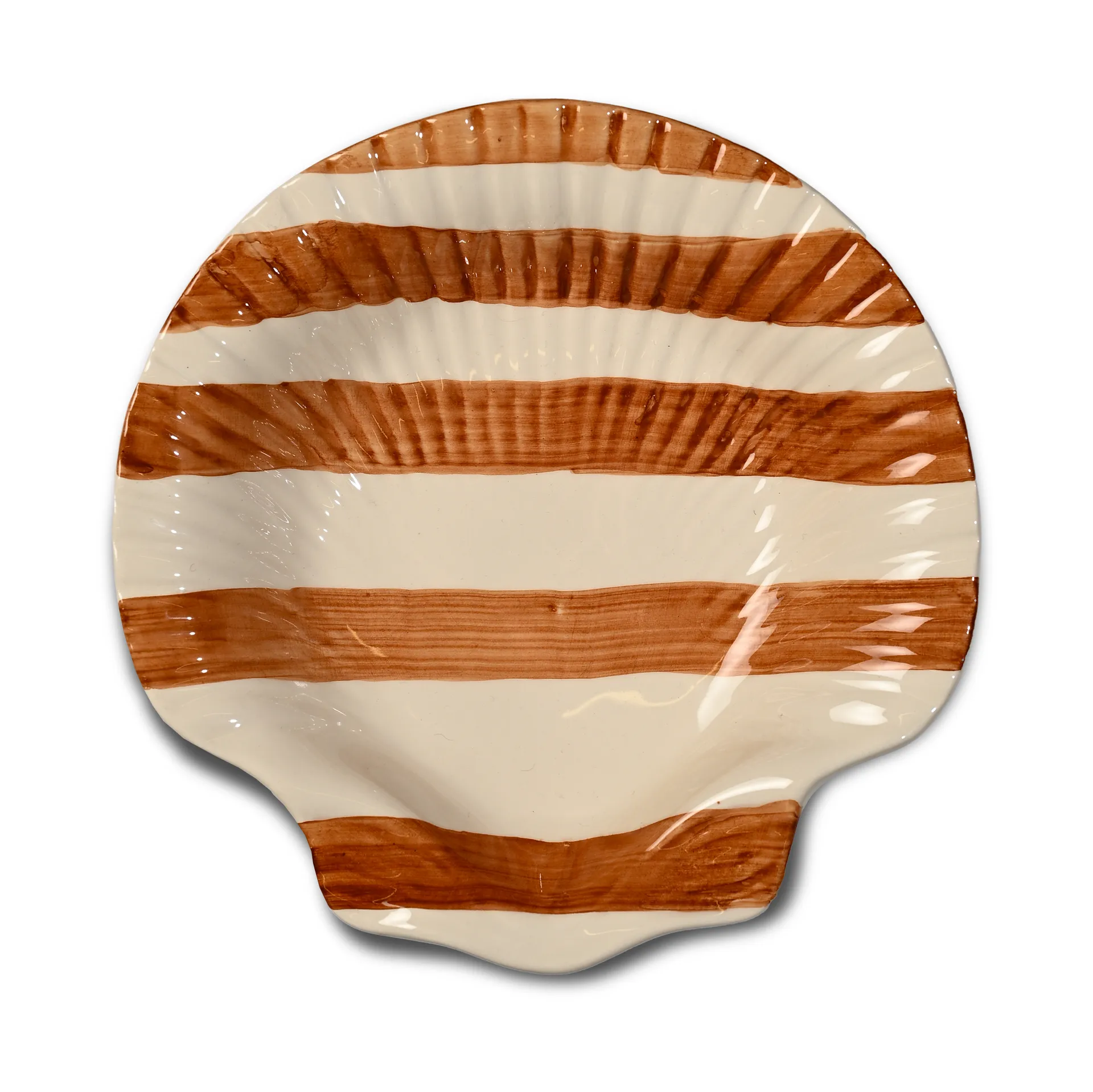 Armona stripe plate 23.5x23.5 cm, Light brown-white Byon