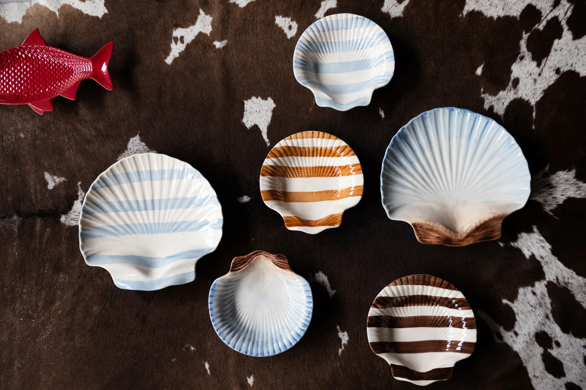 Armona stripe plate 23.5x23.5 cm, Light brown-white Byon