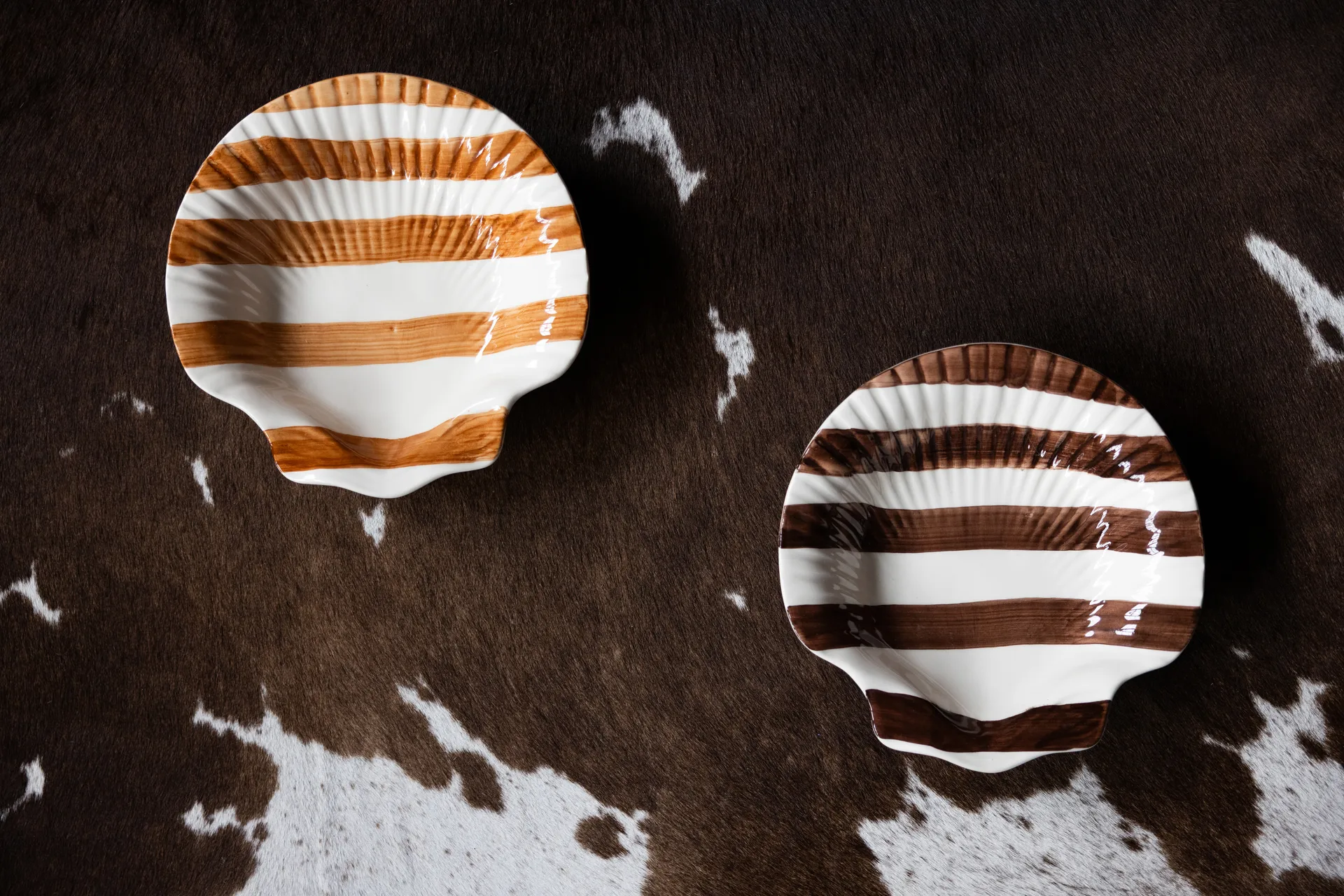 Armona stripe plate 23.5x23.5 cm, Light brown-white Byon