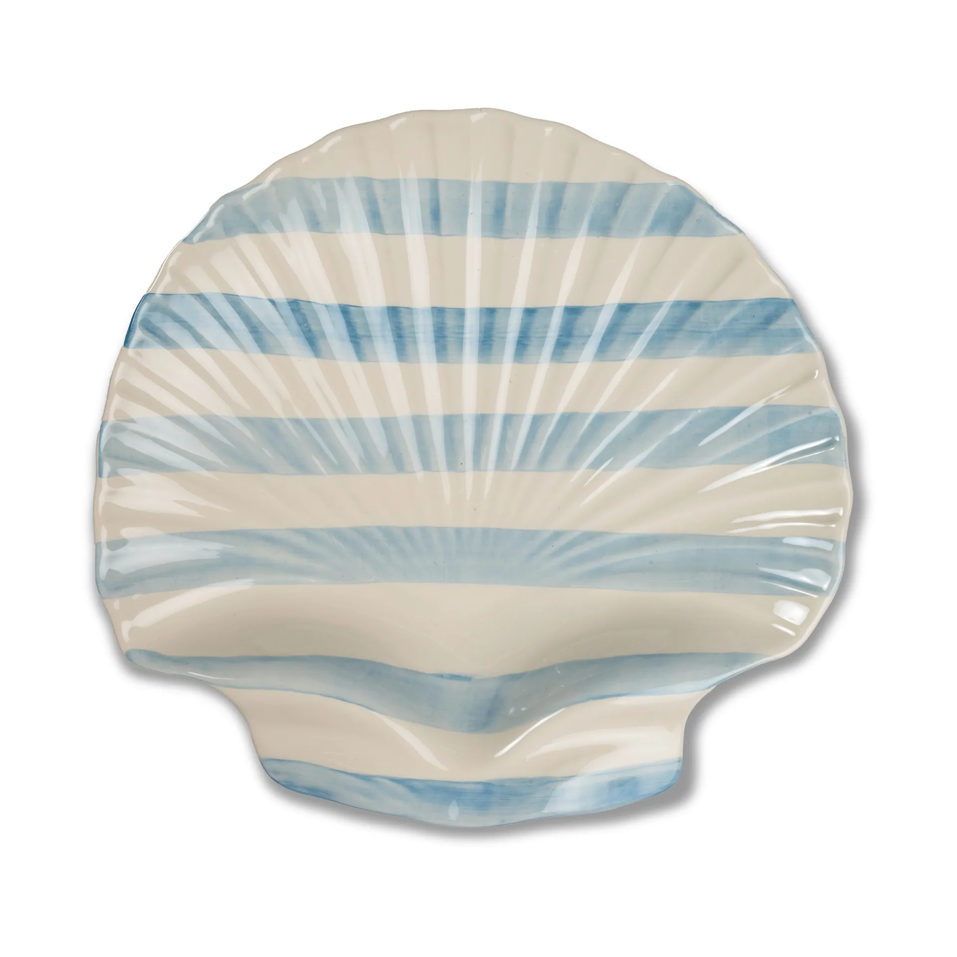 Armona stripe serving dish 32x32.5 cm, Light blue-white Byon