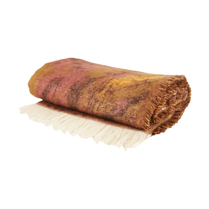 Blue blanket - Brown-beige-wine red, 130x170 cm - Byon