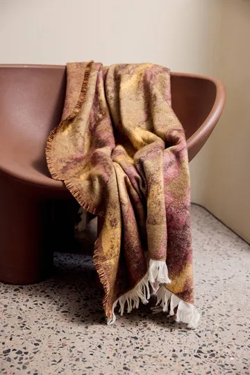 Blue blanket - Brown-beige-wine red, 130x170 cm - Byon