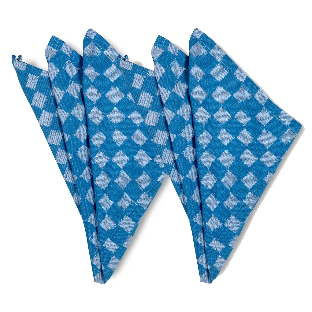 Byon Checki fabric napkin 2-pack Blue | Scandinavian Design | Linen & cotton napkins | Blue