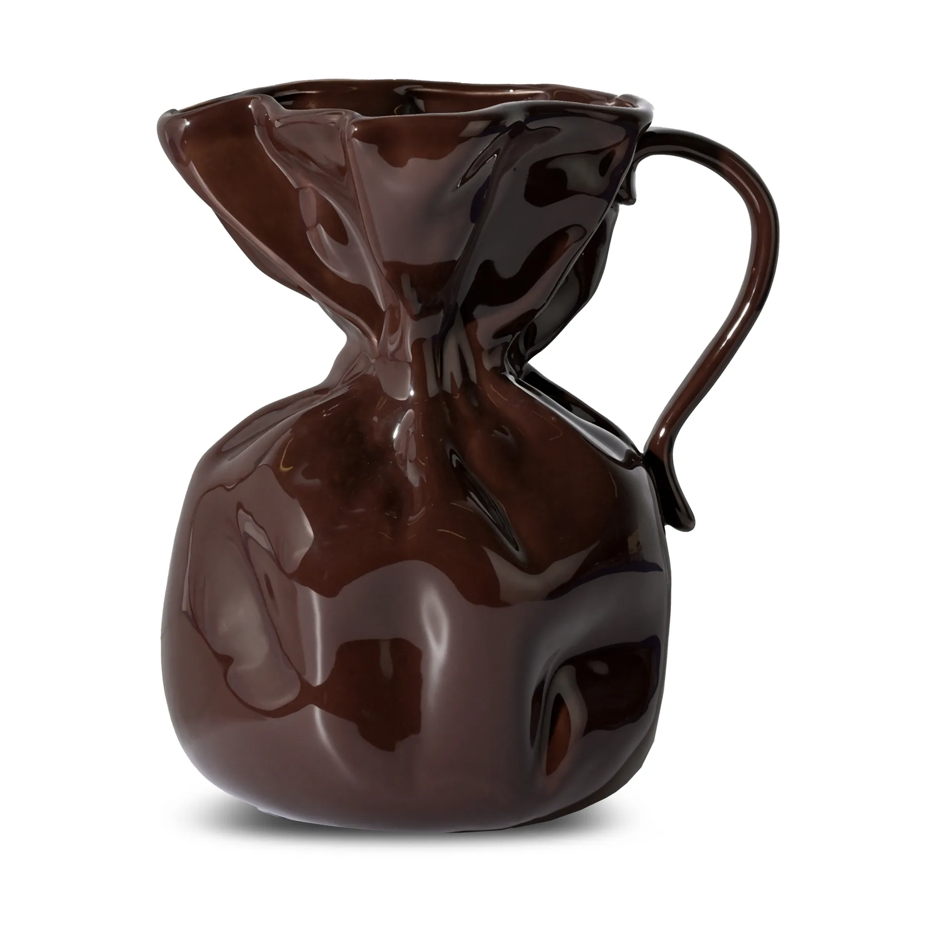 Crumple vase, Brown Byon