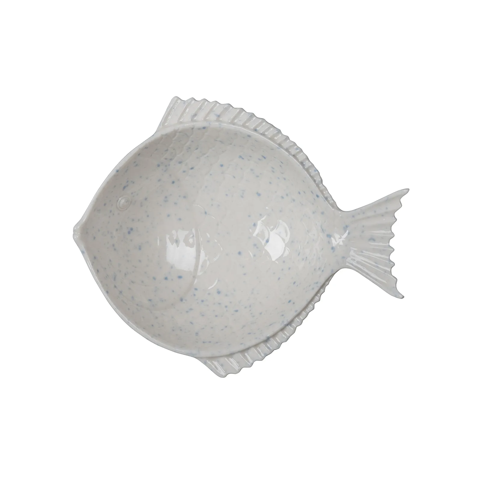 Doris serving bowl, Off white-light blue Byon