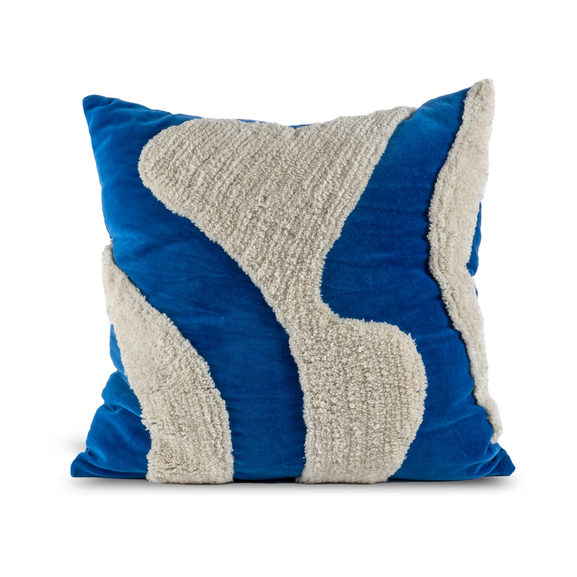 Fluffy cushion 50x50 cm, Blue-beige Byon
