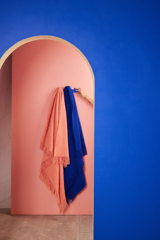 Franca throw blanket 130x170 cm - Blue - Byon