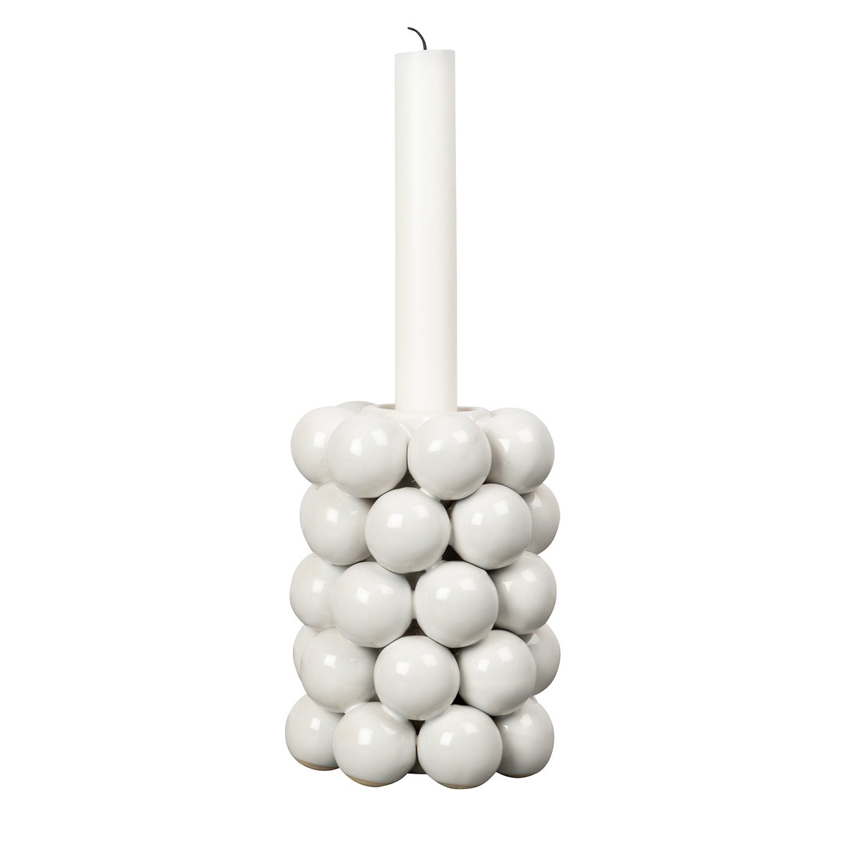 Byon Globe candle sticks 13.5 cm white | Scandinavian Design | Candle holders | White