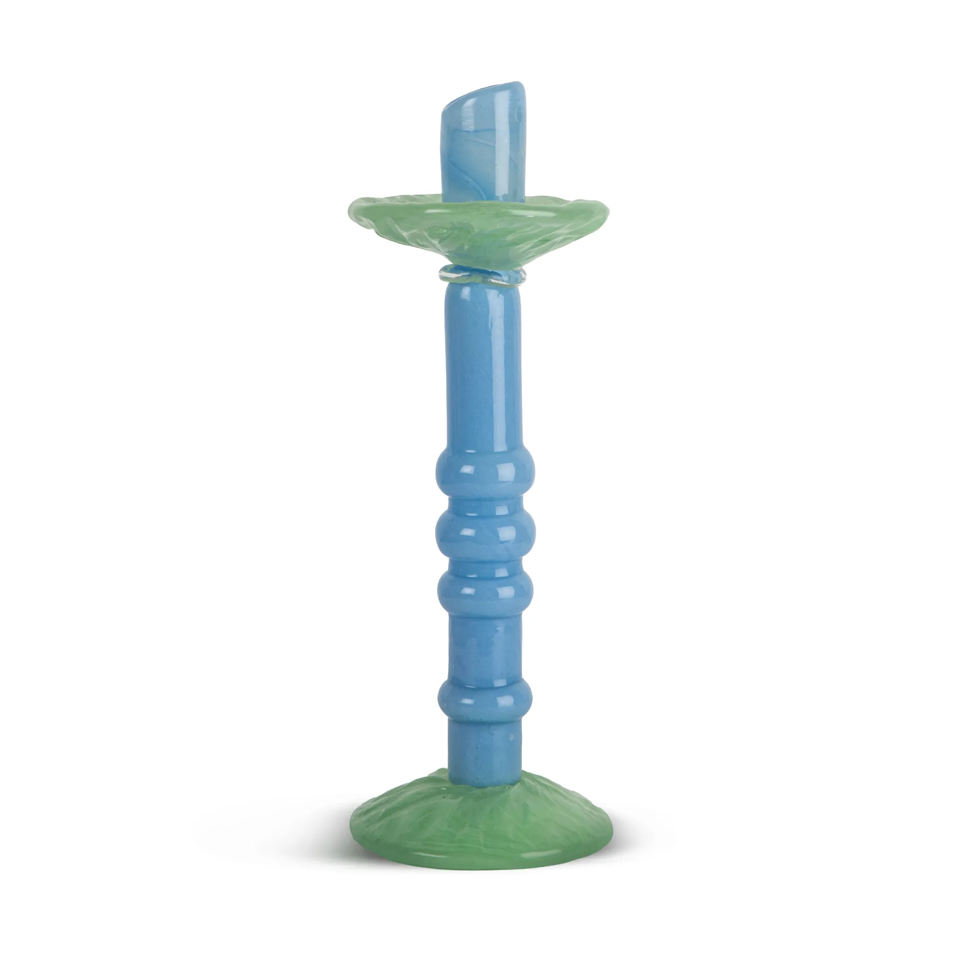 Lara candle holder L 32 cm, Light blue-mint green Byon