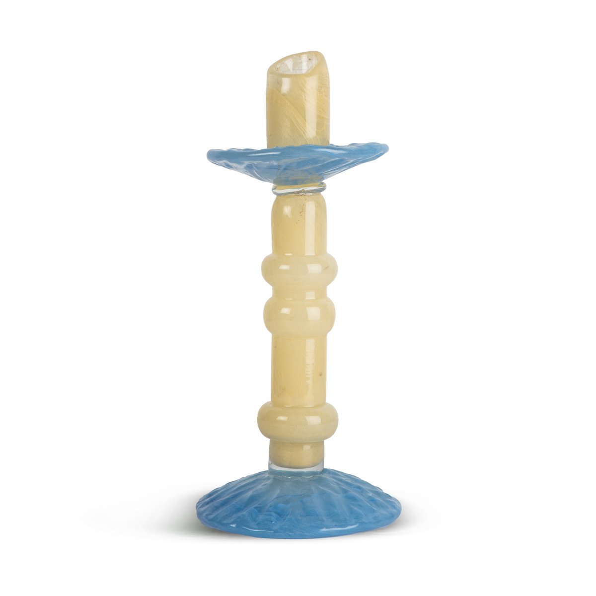 Byon Lara candle holder M 26 cm Light beige-light blue