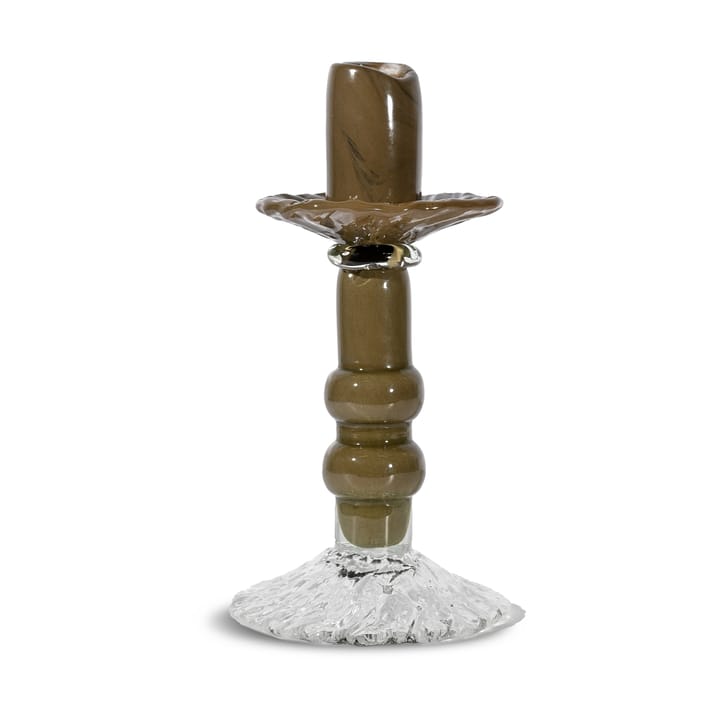 Lara candle holder S 22 cm - Green-clear - Byon