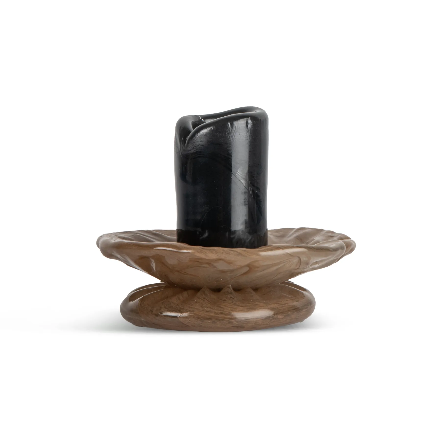 Lara candle holder XS 9 cm, Black-beige Byon