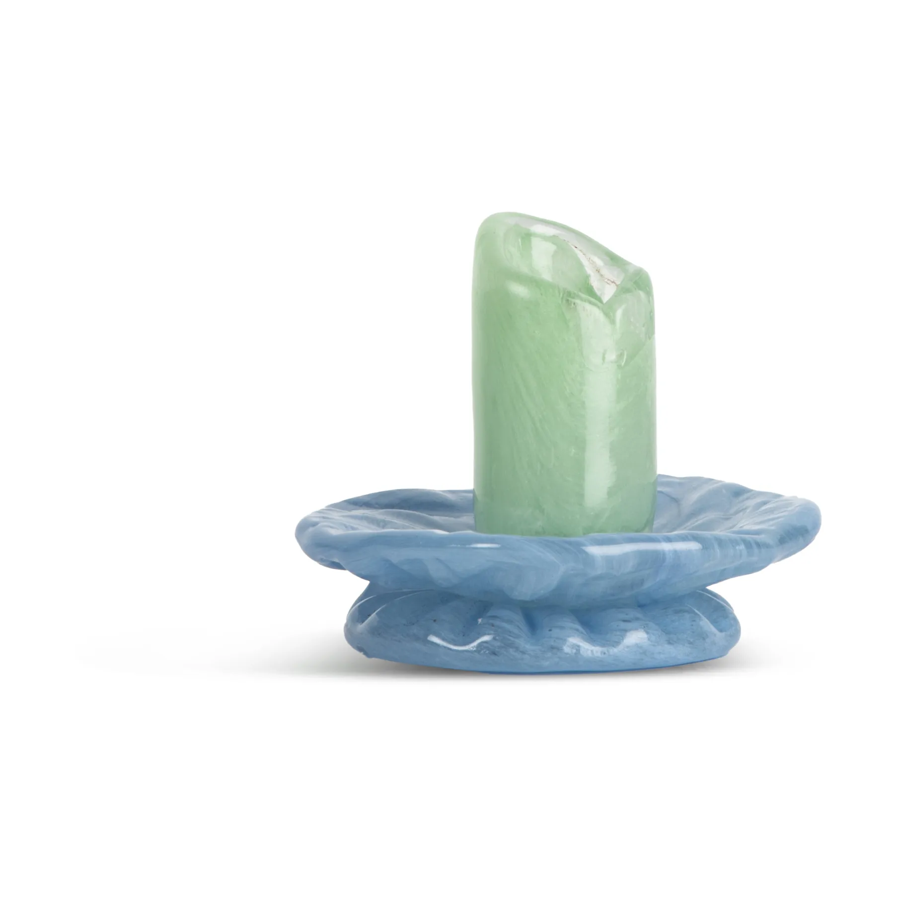 Lara candle holder XS 9 cm, Mint green-light blue Byon