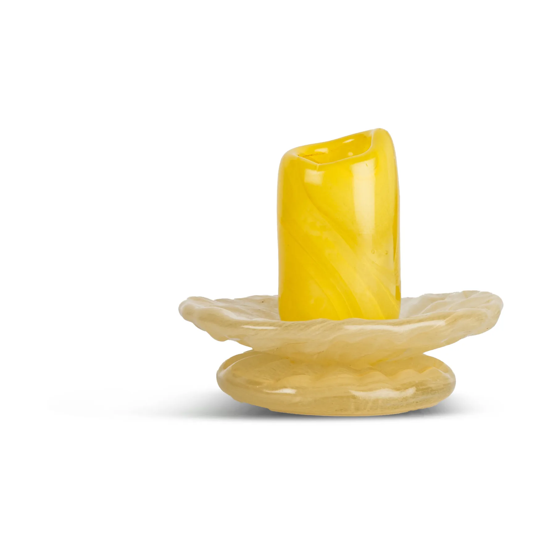 Lara candle holder XS 9 cm, Yellow-light beige Byon