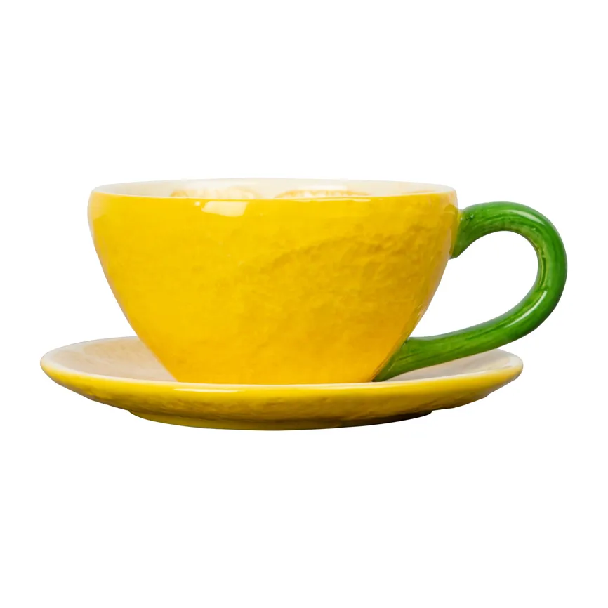 Lemon cup with saucer 25 cl, Yellow Byon