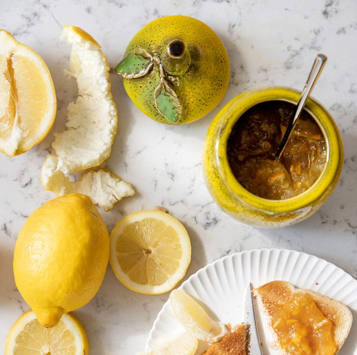 Lemon jam bowl with lid 15.5 cm, yellow Byon