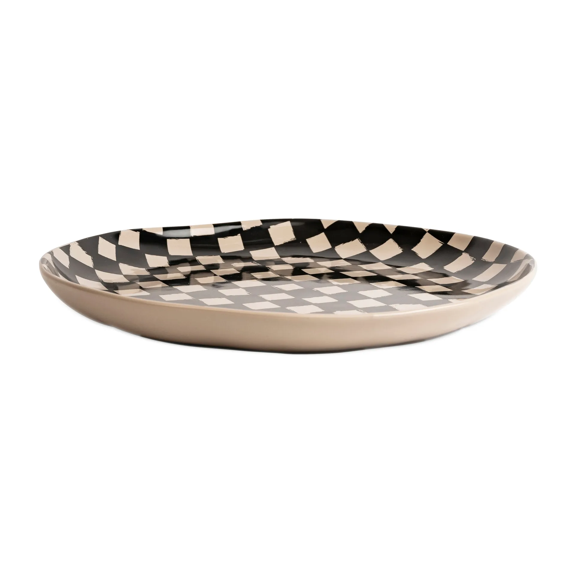 Lexi serving dish 37 cm, Black-beige Byon