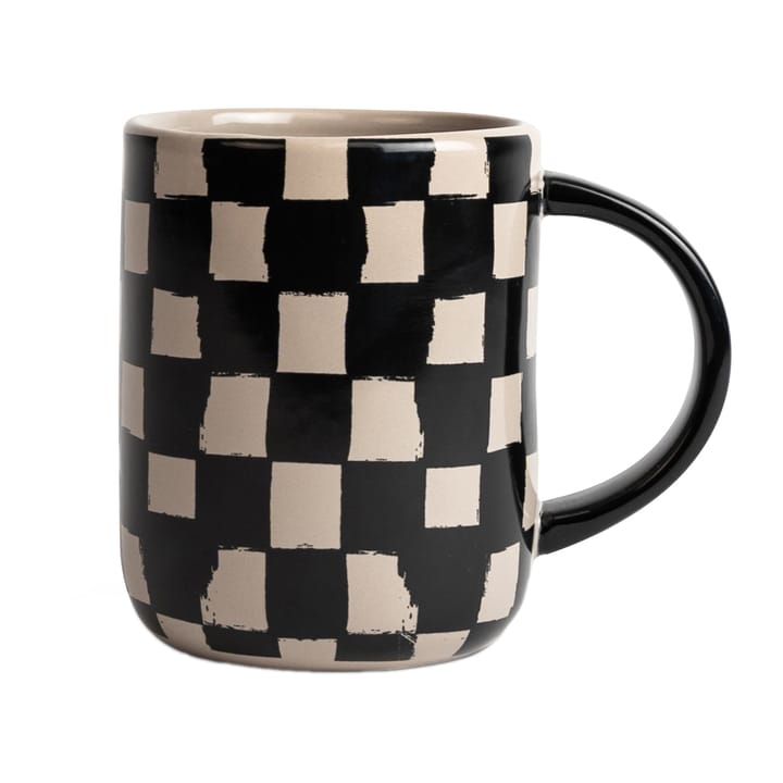 Liz mug check 28 cl - Black-beige - Byon