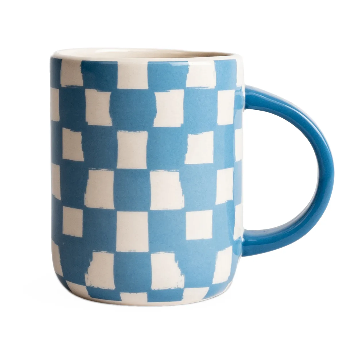 Byon Liz mug check 28 cl Blue-white | Scandinavian Design | Coffee cups | Blue