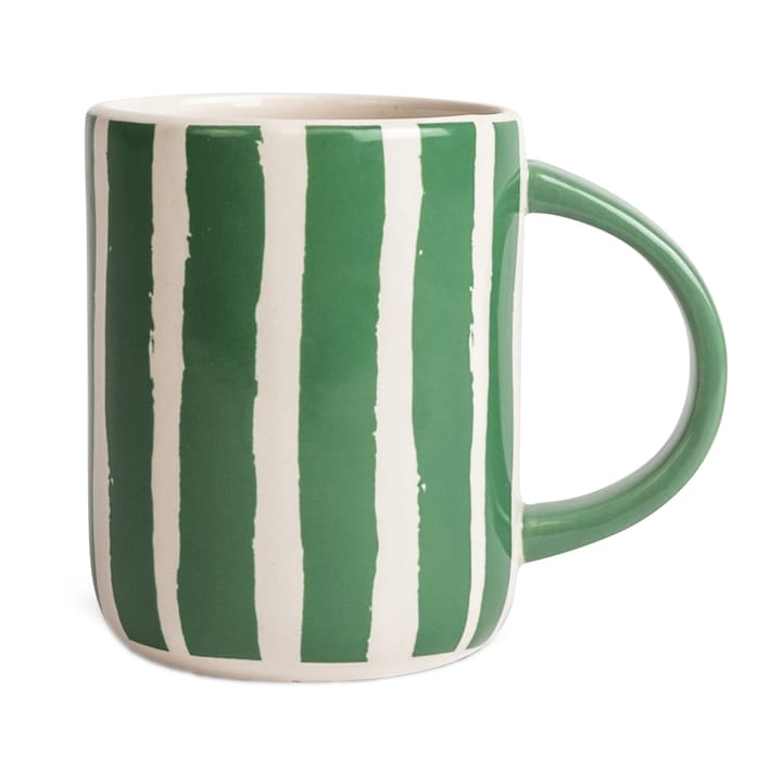 Liz mug stripe 28 cl - Green-white - Byon