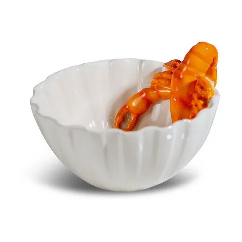 Byon Lobsti bowl o14 cm White-orange | Scandinavian Design | Sugar bowls | White