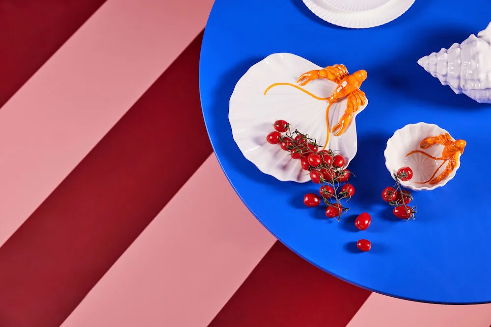 Lobsti serving plate, White-orange Byon