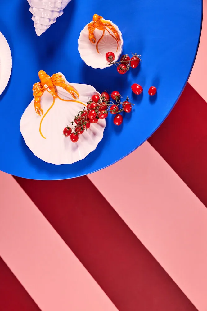 Lobsti serving plate, White-orange Byon