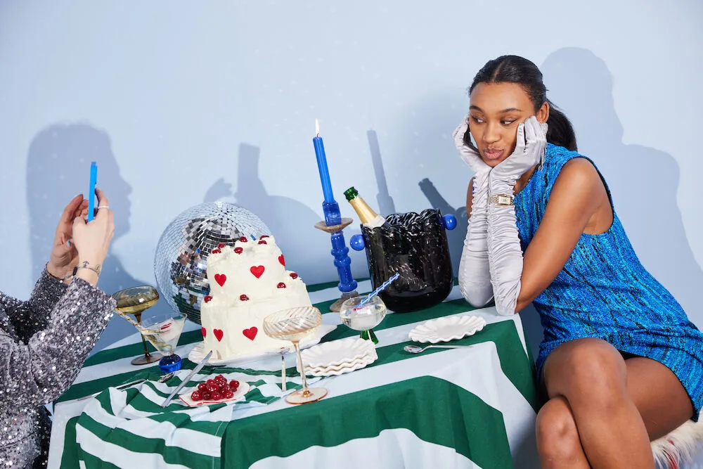 Love kitchen towel 50x70 cm 2-pack, Green-Light Blue Byon