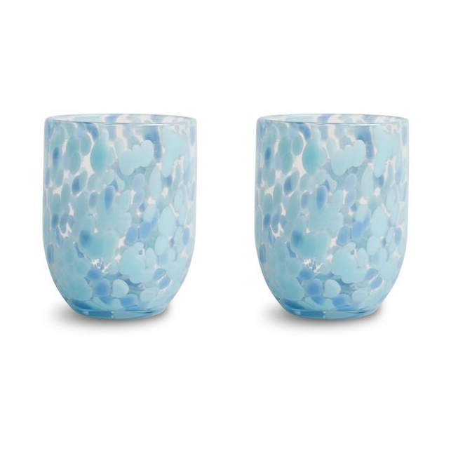 Byon Messy Glass 30 cl 2-Pack Blue | Scandinavian Design | Drinking glasses & tumblers | Blue