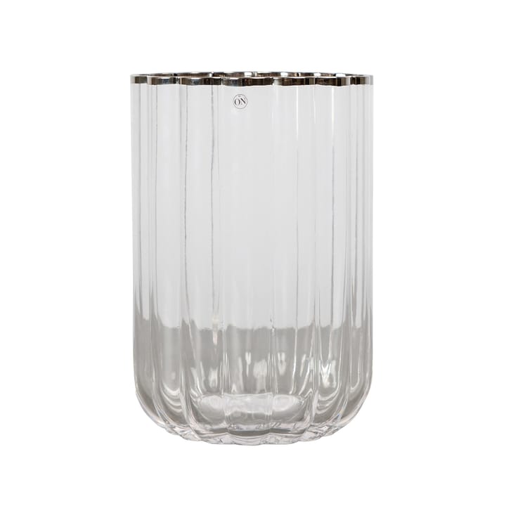 Milano vase 21 cm - clear-silver - Byon